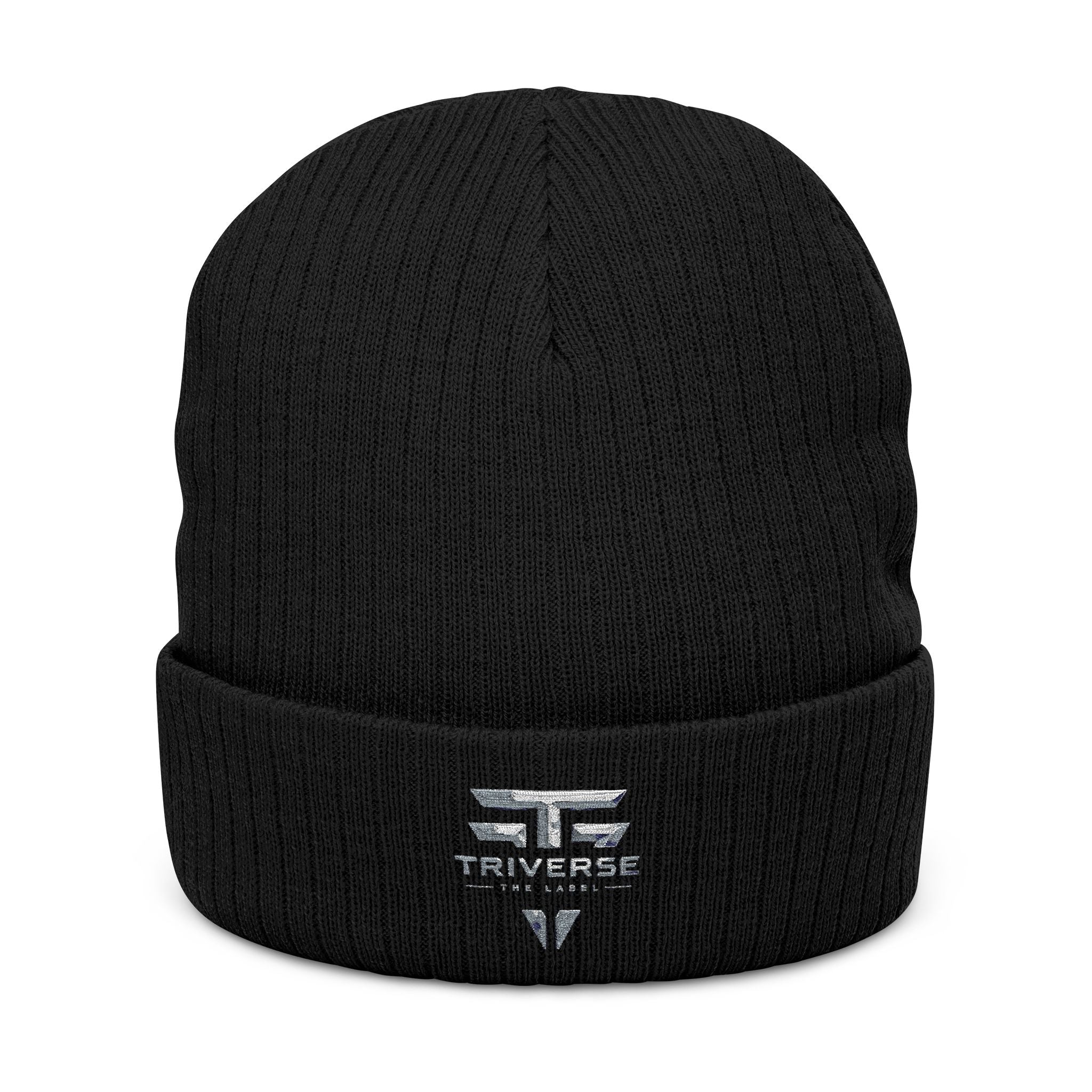 Triverse Ribbed Knit Beanie (Embroidery)
