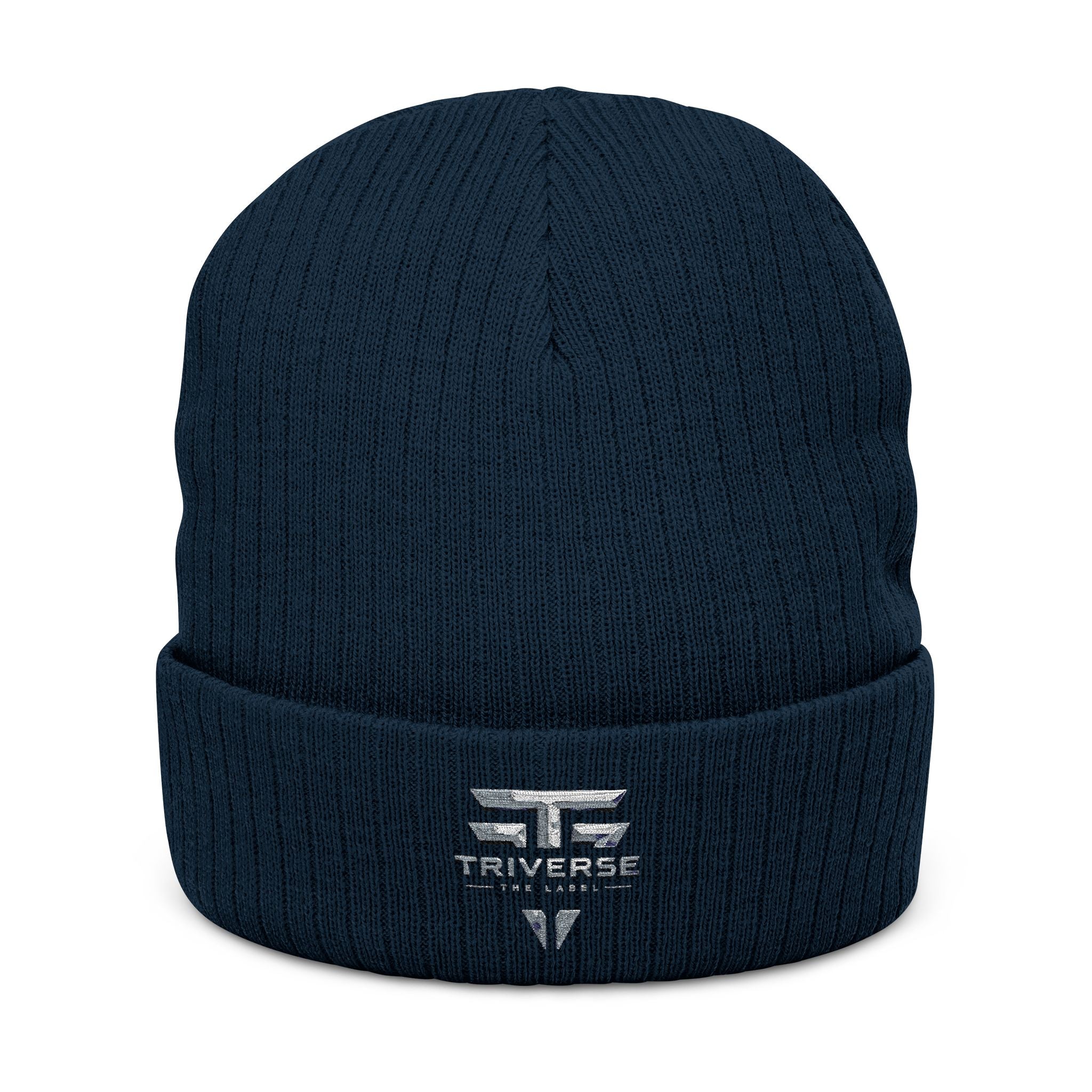 Triverse Ribbed Knit Beanie (Embroidery)