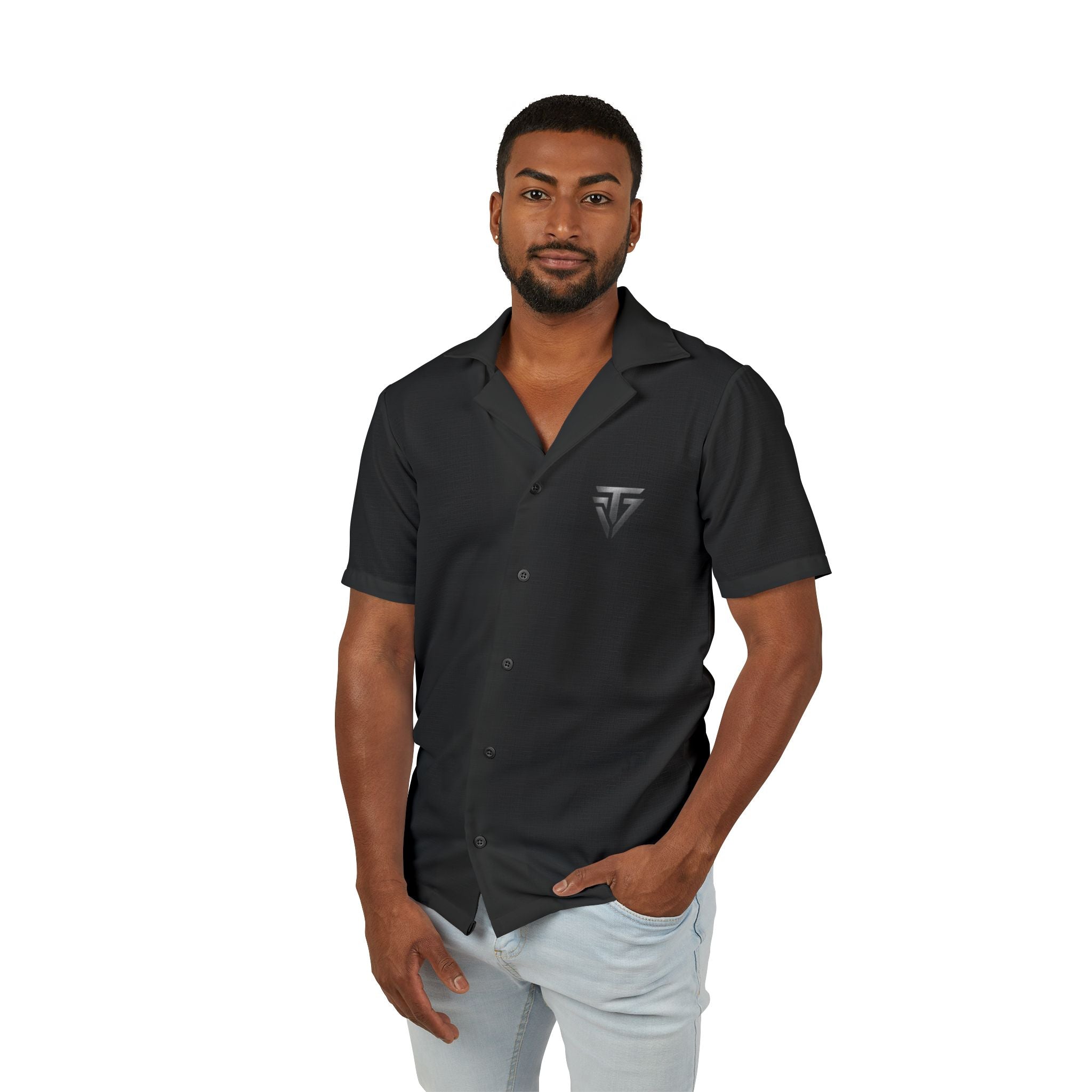 Men's Hawaiian Camp Shirt Black