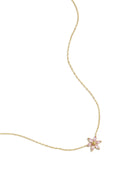 Necklace with rhinestone flower