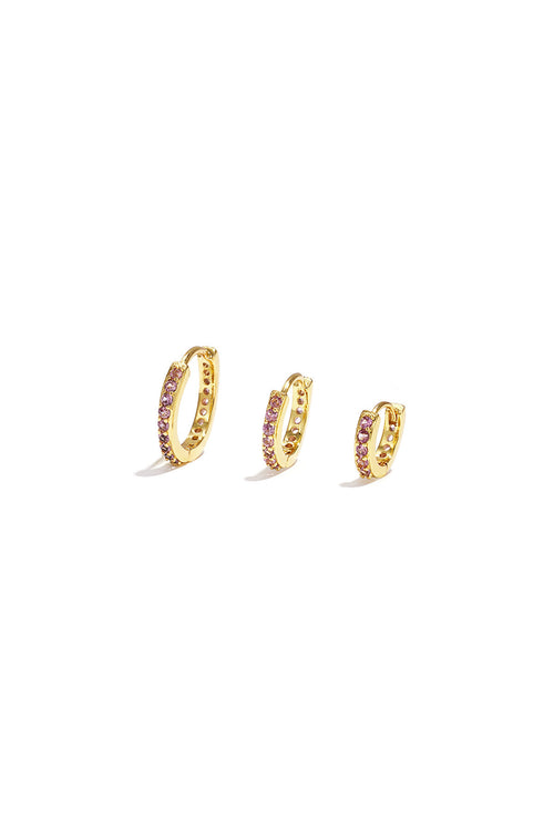 Earrings Set of Circles Copper